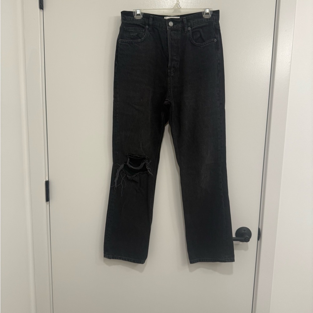Reformation Black Distressed Jeans